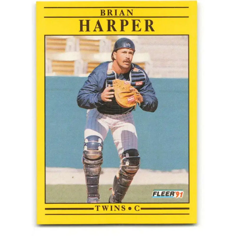 1991 Fleer #613 Brian Harper NM-MT Minnesota Twins Baseball Card - Baseball Card Single