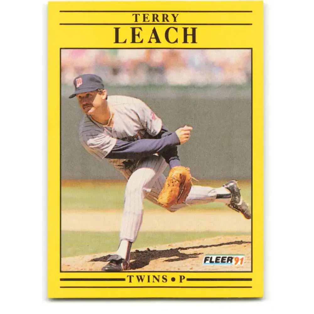 1991 Fleer #616 Terry Leach NM-MT Minnesota Twins Baseball Card - Baseball Card Single