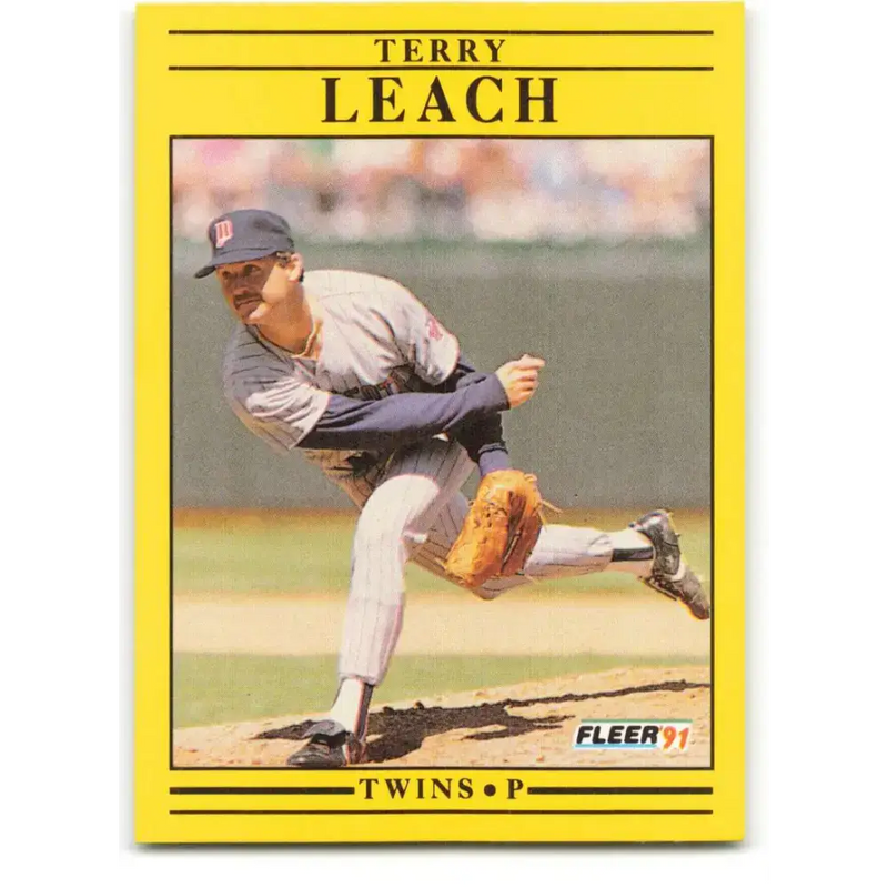1991 Fleer #616 Terry Leach NM-MT Minnesota Twins Baseball Card - Baseball Card Single