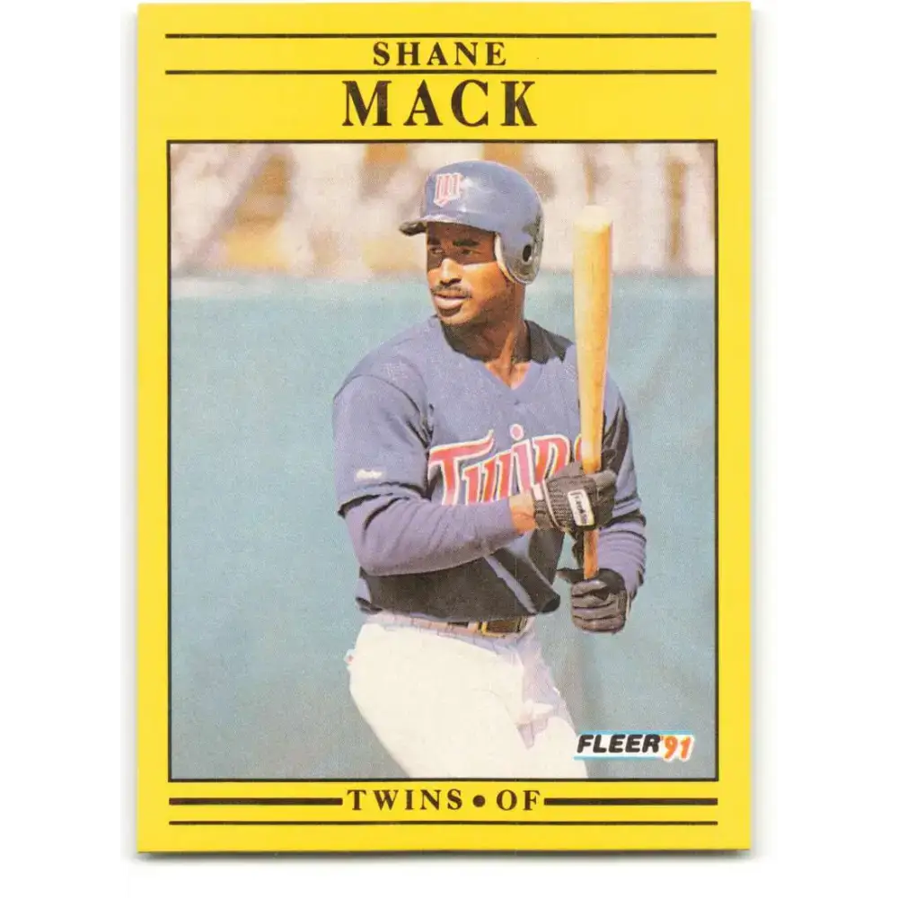1991 Fleer #618 Shane Mack NM-MT Minnesota Twins Baseball Card - Baseball Card Single