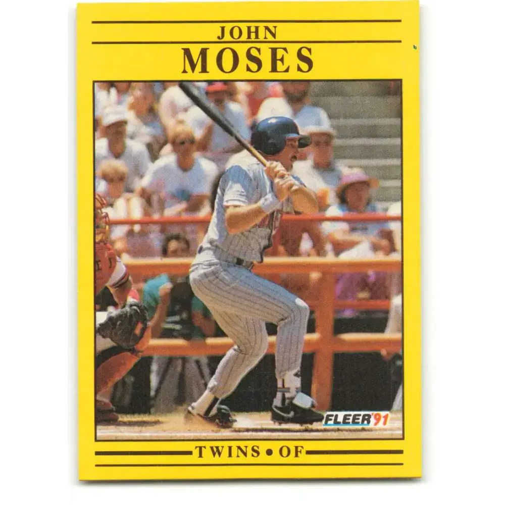 1991 Fleer #619 John Moses NM-MT Minnesota Twins Baseball Card - Baseball Card Single