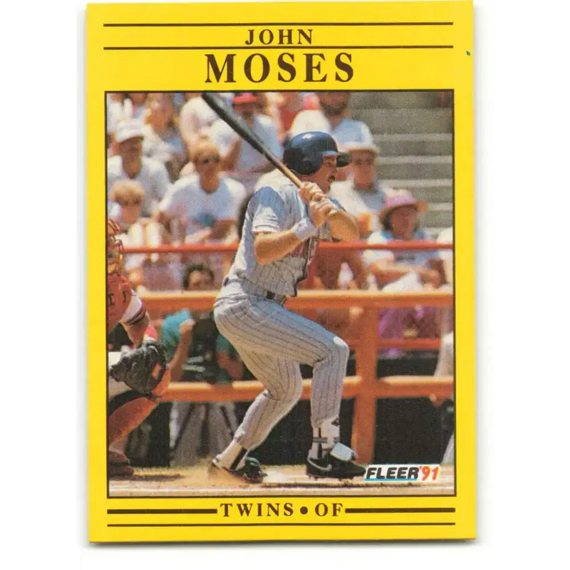 1991 Fleer #619 John Moses NM-MT Minnesota Twins Baseball Card - Baseball Card Single