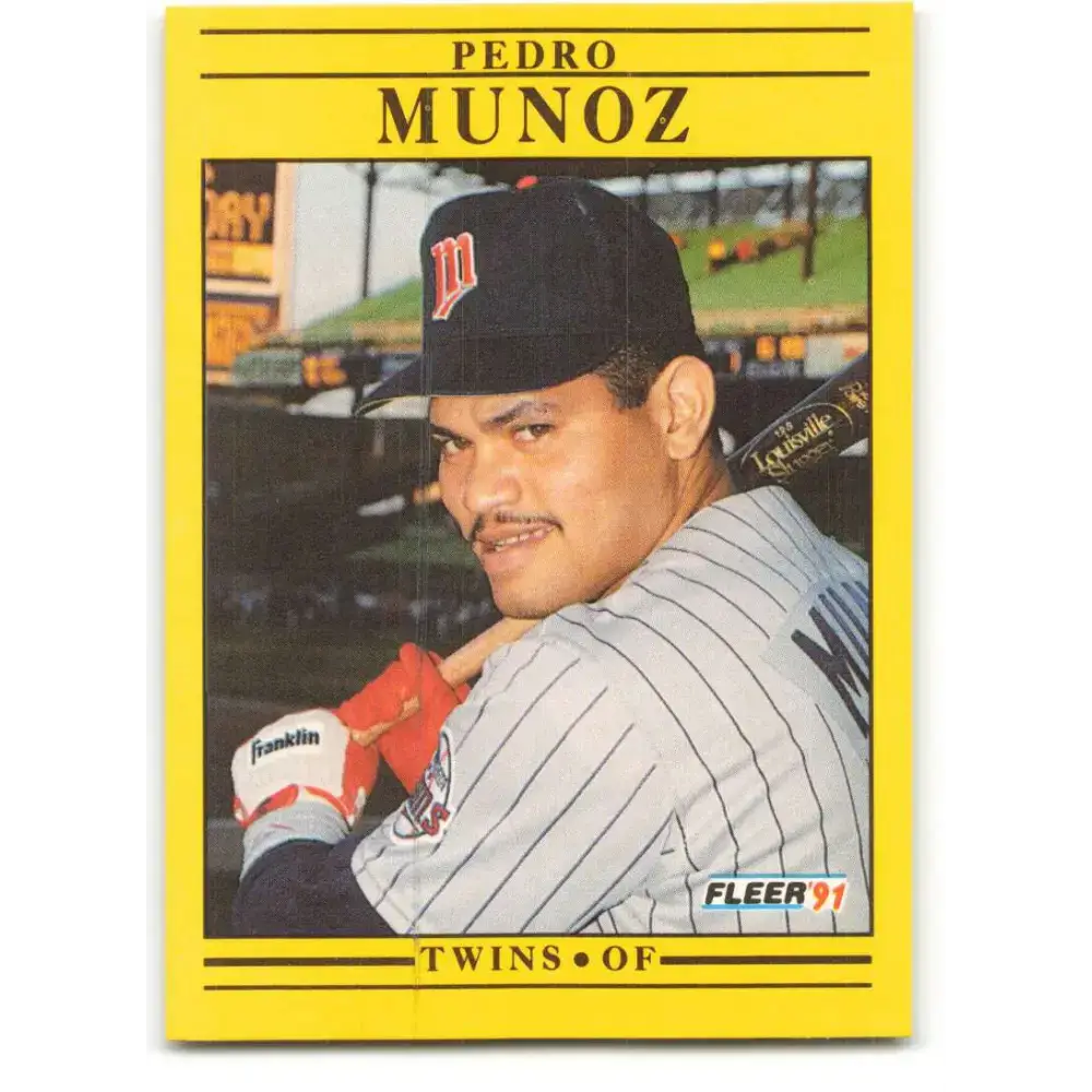 1991 Fleer #620 Pedro Munoz NM-MT RC Rookie Minnesota Twins Baseball Card - Baseball Card Single
