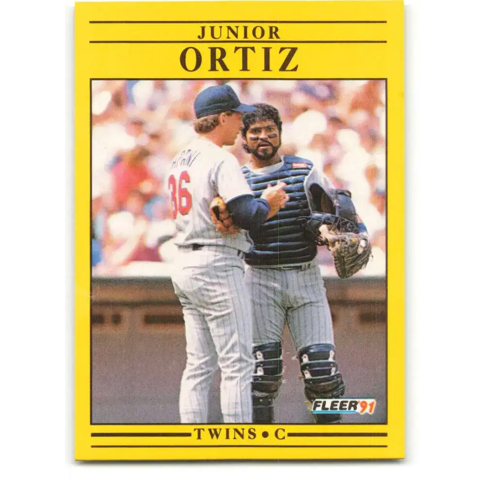 1991 Fleer #622 Junior Ortiz NM-MT Minnesota Twins Baseball Card - Baseball Card Single