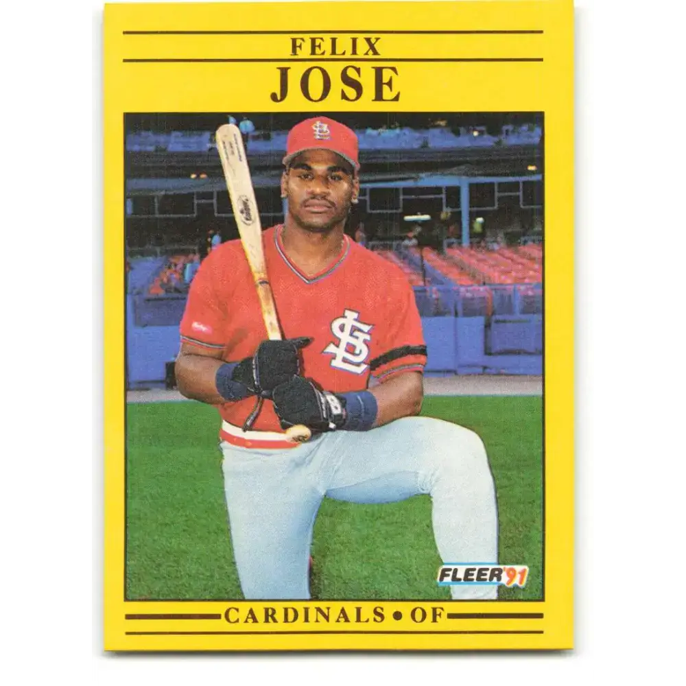 1991 Fleer #636 Felix Jose NM-MT St. Louis Cardinals Baseball Card - Baseball Card Single