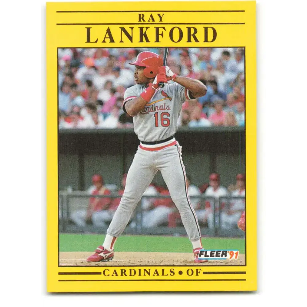1991 Fleer #637 Ray Lankford NM-MT St. Louis Cardinals Baseball Card - Baseball Card Single
