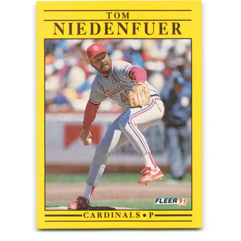1991 Fleer #639 Tom Niedenfuer NM-MT St. Louis Cardinals Baseball Card - Baseball Card Single