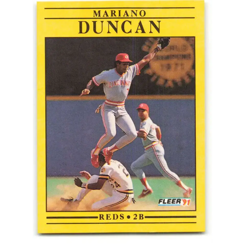 1991 Fleer #64 Mariano Duncan NM-MT Cincinnati Reds Baseball Card - Baseball Card Single