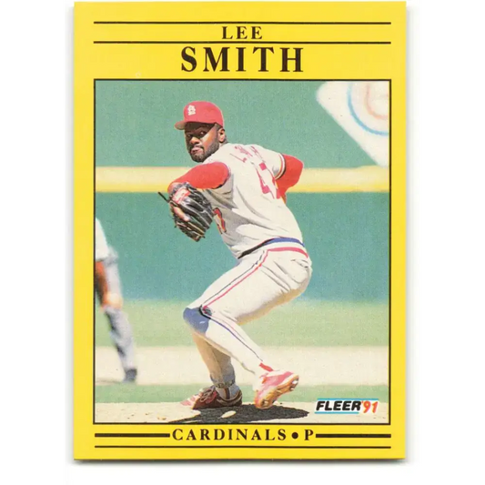 1991 Fleer #645 Lee Smith NM-MT St. Louis Cardinals Baseball Card - Baseball Card Single