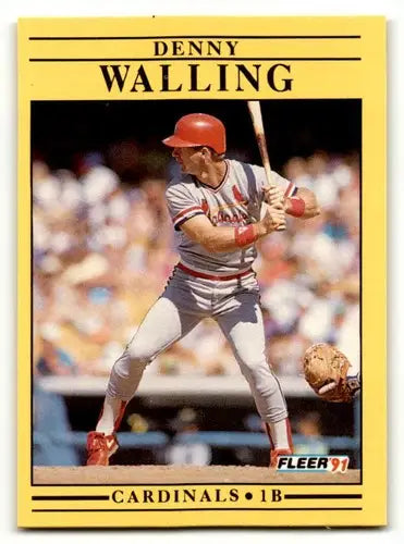 Denny Walling 1991 Fleer cardinals baseball card with original gloss Louis Cardinals baseball