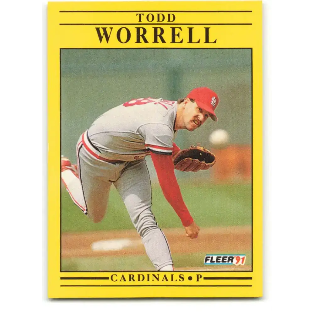 1991 Fleer #653 Todd Worrell NM-MT St. Louis Cardinals Baseball Card - Baseball Card Single