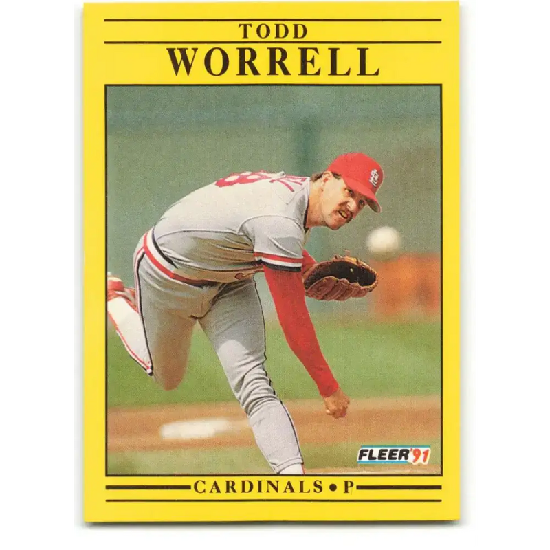 1991 Fleer #653 Todd Worrell NM-MT St. Louis Cardinals Baseball Card - Baseball Card Single