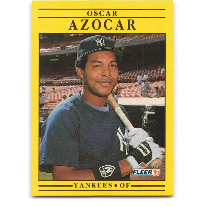 1991 Fleer #655 Oscar Azocar NM-MT New York Yankees Baseball Card - Baseball Card Single