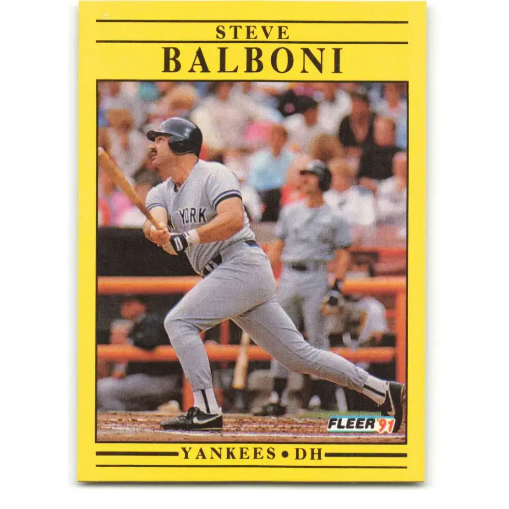 1991 Fleer #656 Steve Balboni NM-MT New York Yankees Baseball Card - Baseball Card Single