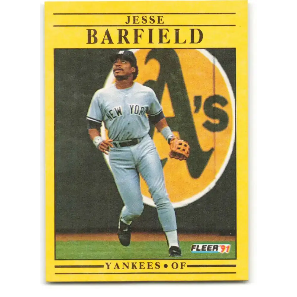 1991 Fleer #657 Jesse Barfield NM-MT New York Yankees Baseball Card - Baseball Card Single