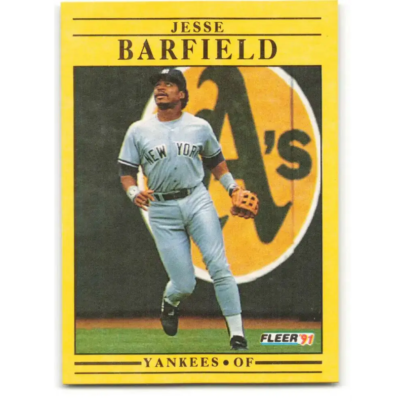1991 Fleer #657 Jesse Barfield NM-MT New York Yankees Baseball Card - Baseball Card Single