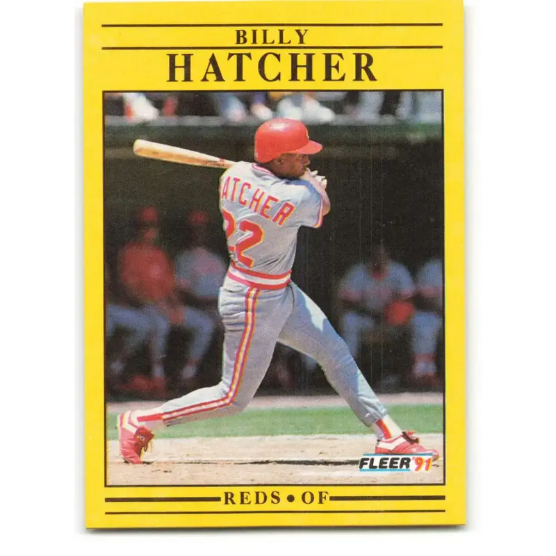 1991 Fleer #66 Billy Hatcher NM-MT Cincinnati Reds Baseball Card - Baseball Card Single
