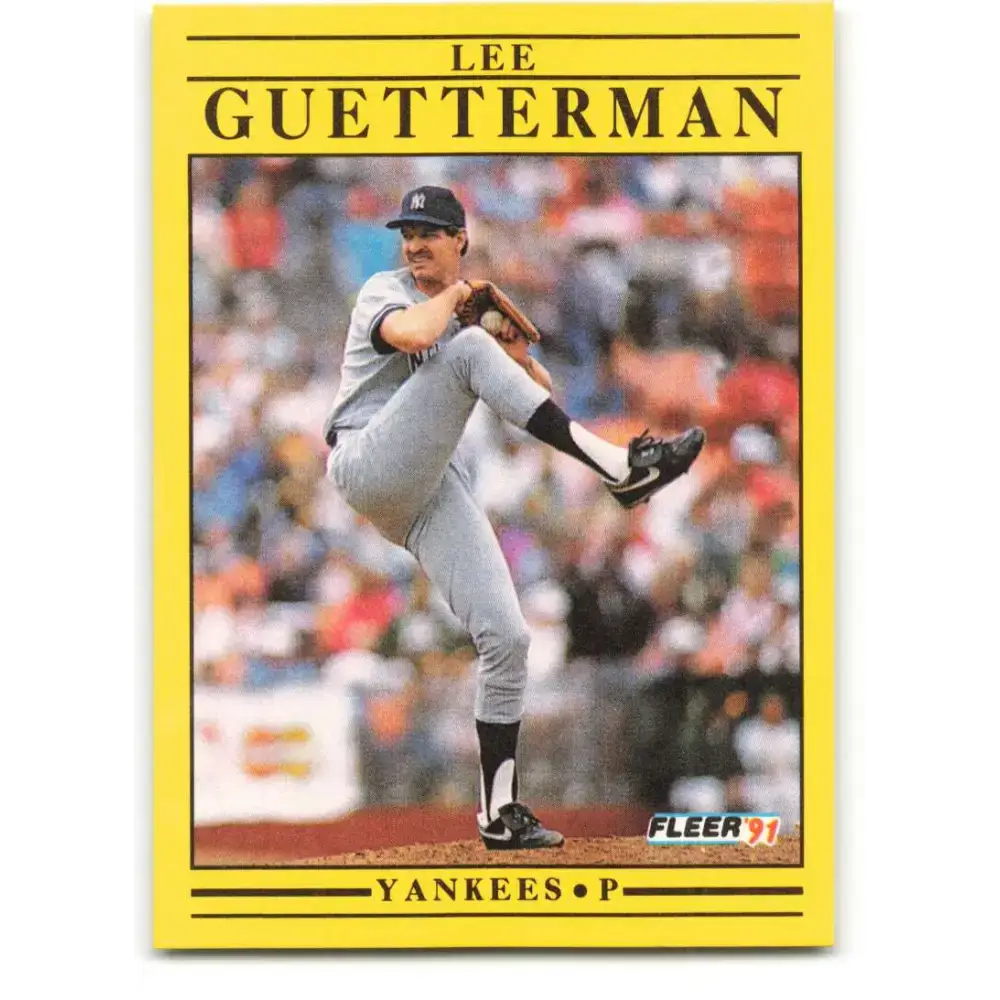 1991 Fleer #664 Lee Guetterman NM-MT New York Yankees Baseball Card - Baseball Card Single