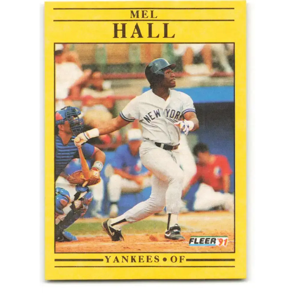 1991 Fleer #665 Mel Hall NM-MT New York Yankees Baseball Card - Baseball Card Single