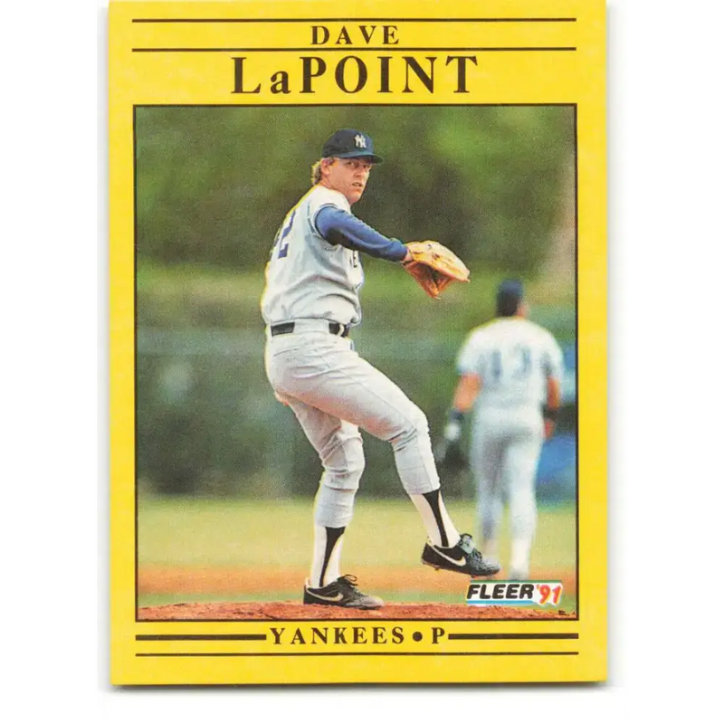 1991 Fleer #669 Dave LaPoint NM-MT New York Yankees Baseball Card - Baseball Card Single