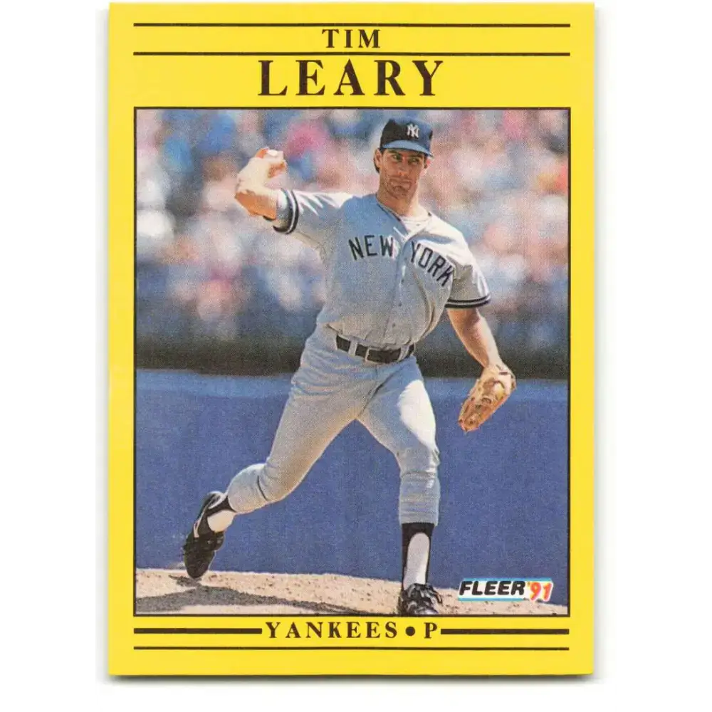1991 Fleer #670 Tim Leary NM-MT New York Yankees Baseball Card - Baseball Card Single