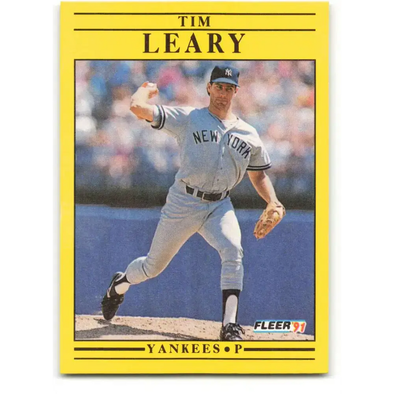 1991 Fleer #670 Tim Leary NM-MT New York Yankees Baseball Card - Baseball Card Single