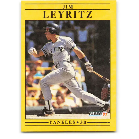 1991 Fleer #671 Jim Leyritz NM-MT New York Yankees Baseball Card - Baseball Card Single