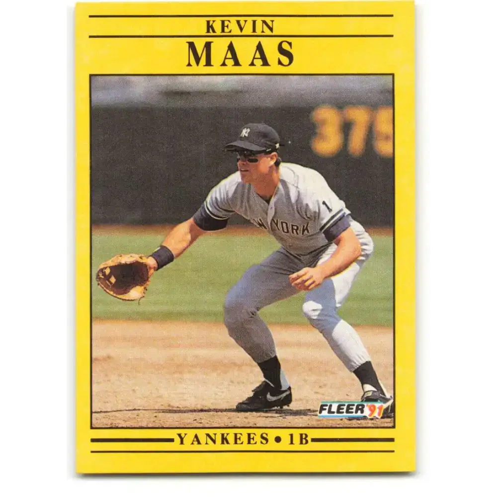 1991 Fleer #672 Kevin Maas NM-MT New York Yankees Baseball Card - Baseball Card Single