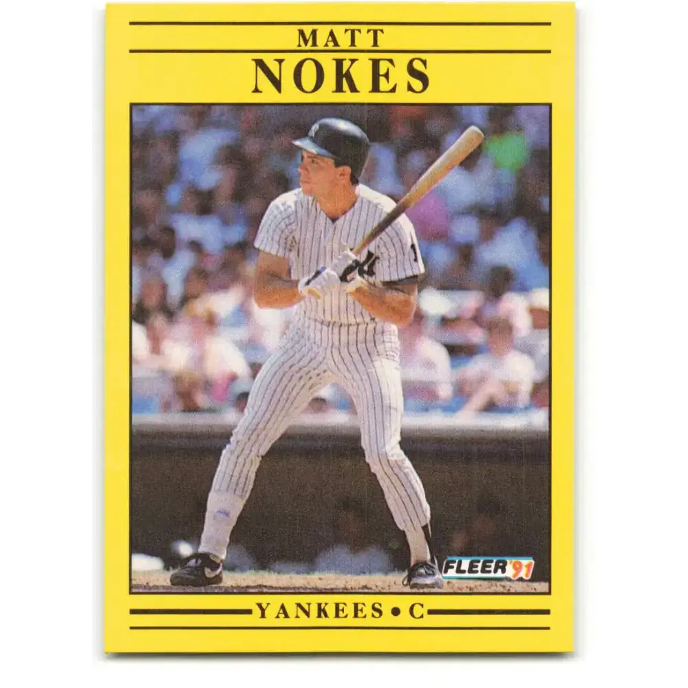 1991 Fleer #674 Matt Nokes NM-MT New York Yankees Baseball Card - Baseball Card Single