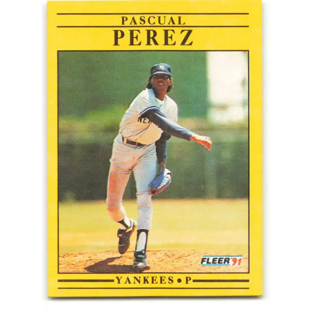 1991 Fleer #675 Pascual Perez NM-MT New York Yankees Baseball Card - Baseball Card Single