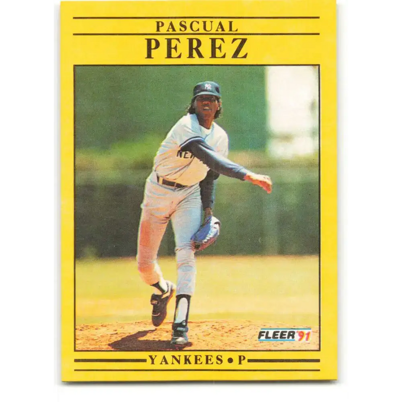 1991 Fleer #675 Pascual Perez NM-MT New York Yankees Baseball Card - Baseball Card Single