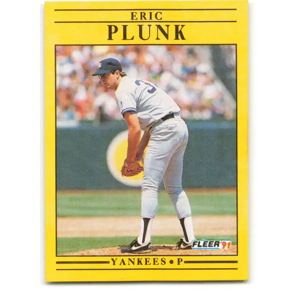 1991 Fleer #676 Eric Plunk NM-MT New York Yankees Baseball Card - Baseball Card Single