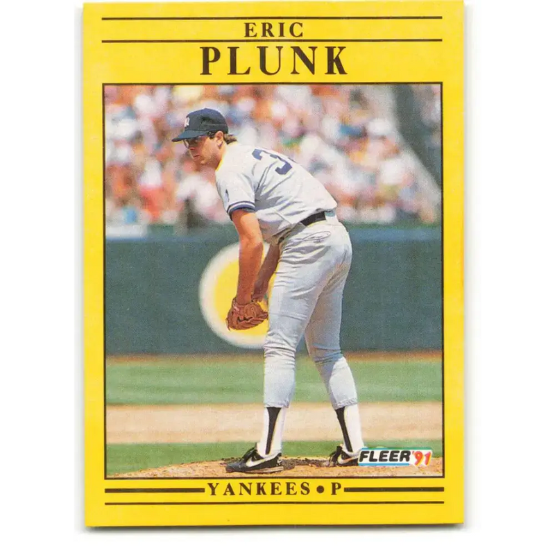 1991 Fleer #676 Eric Plunk NM-MT New York Yankees Baseball Card - Baseball Card Single