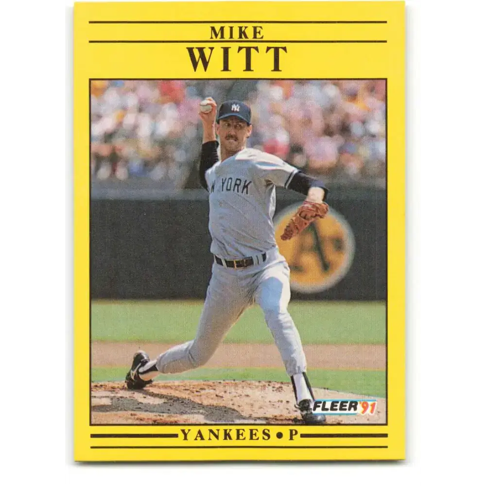 1991 Fleer #680 Mike Witt NM-MT New York Yankees Baseball Card - Baseball Card Single