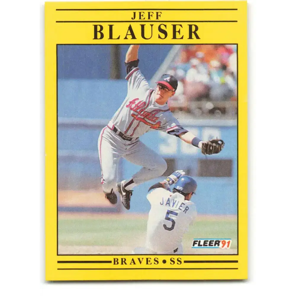 1991 Fleer #683 Jeff Blauser NM-MT Atlanta Braves Baseball Card - Baseball Card Single