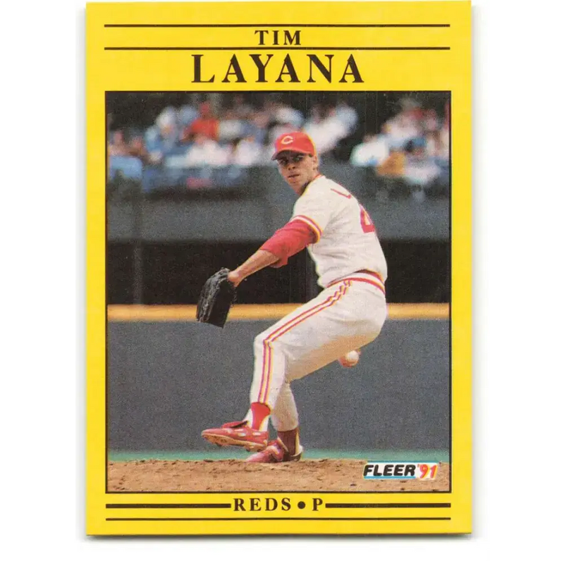 1991 Fleer #69 Tim Layana NM-MT Cincinnati Reds Baseball Card - Baseball Card Single