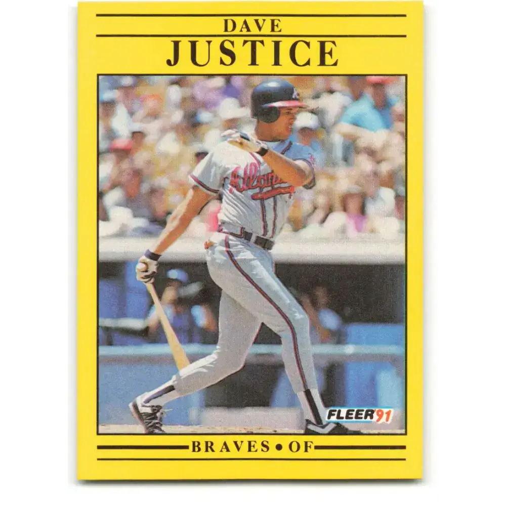 1991 Fleer #693 David Justice NM-MT Atlanta Braves Baseball Card - Baseball Card Single