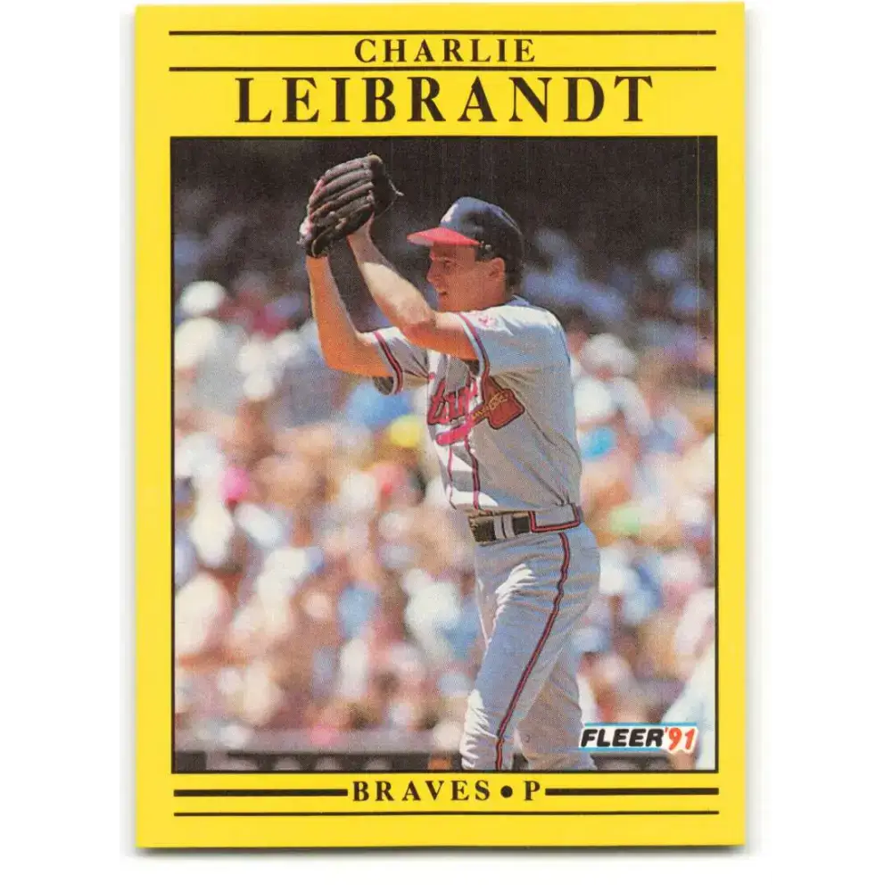 1991 Fleer #695 Charlie Leibrandt NM-MT Atlanta Braves Baseball Card - Baseball Card Single