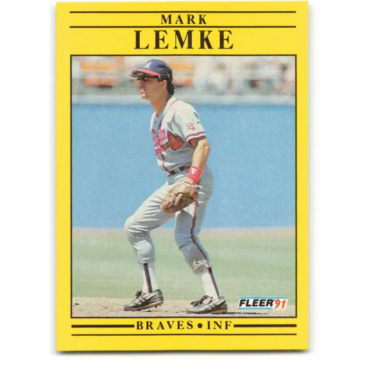 1991 Fleer #696 Mark Lemke NM-MT Atlanta Braves Baseball Card