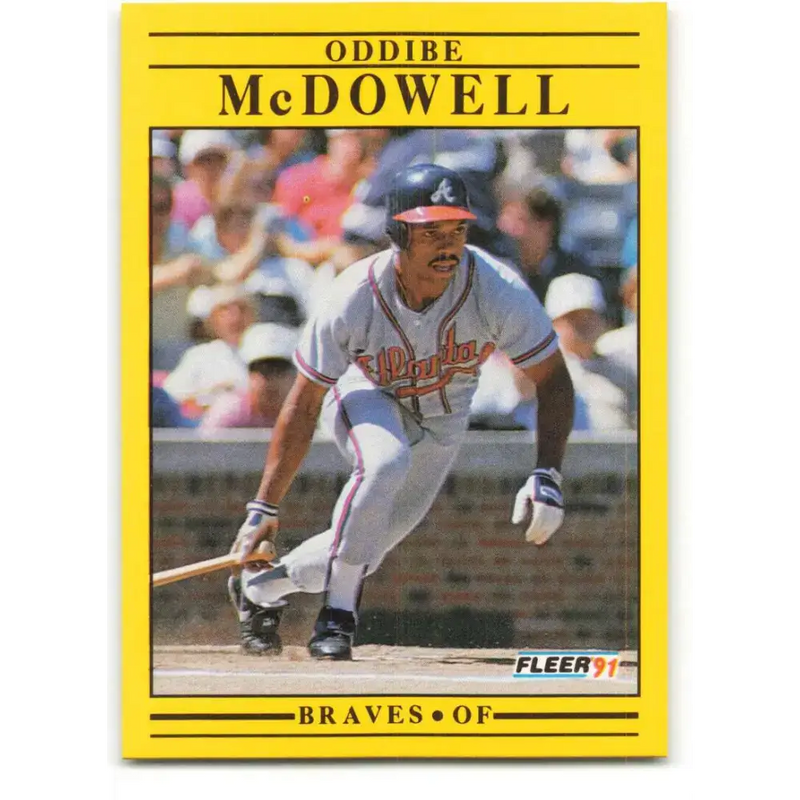 1991 Fleer #697 Oddibe McDowell NM-MT Atlanta Braves Baseball Card - Baseball Card Single