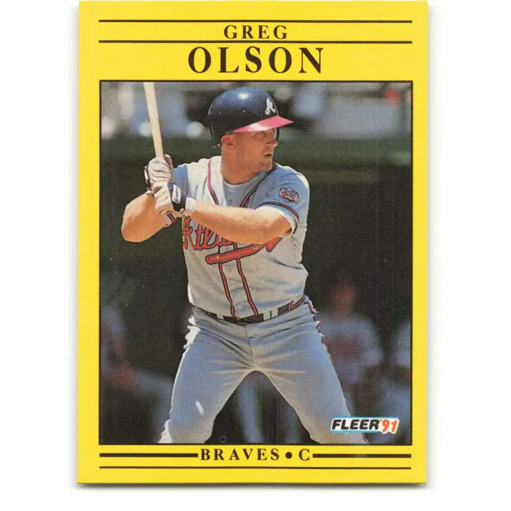 1991 Fleer #698 Greg Olson NM-MT Atlanta Braves Baseball Card - Baseball Card Single