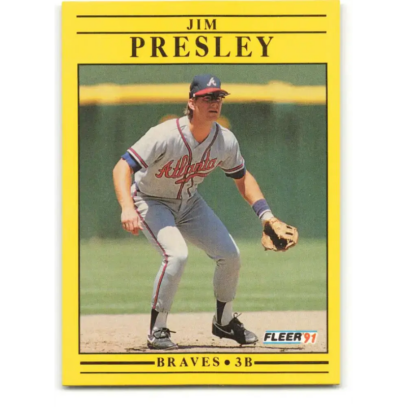 1991 Fleer #700 Jim Presley NM-MT Atlanta Braves Baseball Card - Baseball Card Single