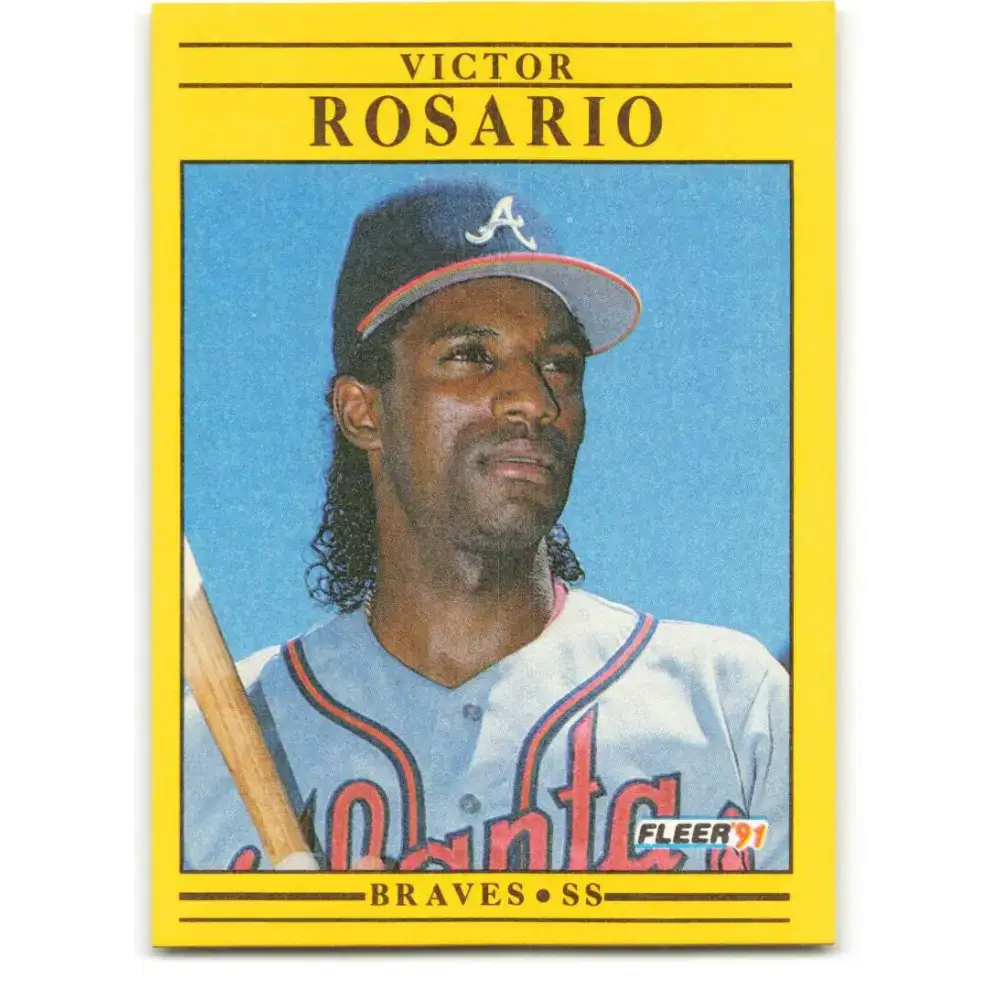 1991 Fleer #701 Victor Rosario NM-MT RC Rookie Atlanta Braves Baseball Card