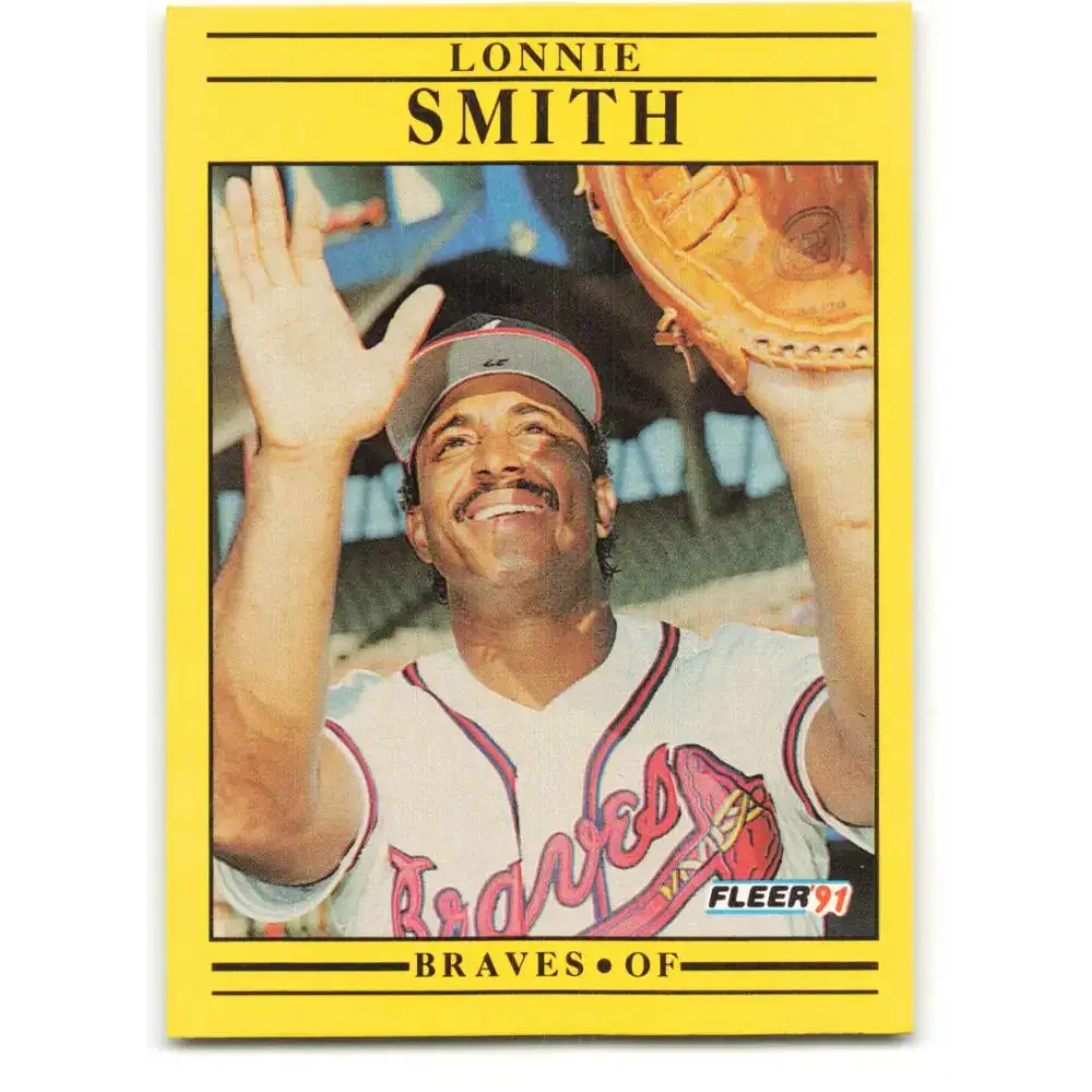 1991 Fleer #702 Lonnie Smith NM-MT Atlanta Braves Baseball Card