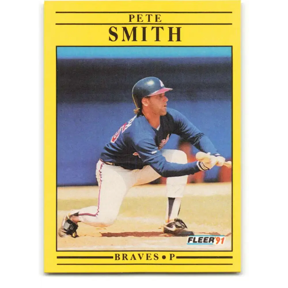 1991 Fleer #703 Pete Smith NM-MT Atlanta Braves Baseball Card - Baseball Card Single