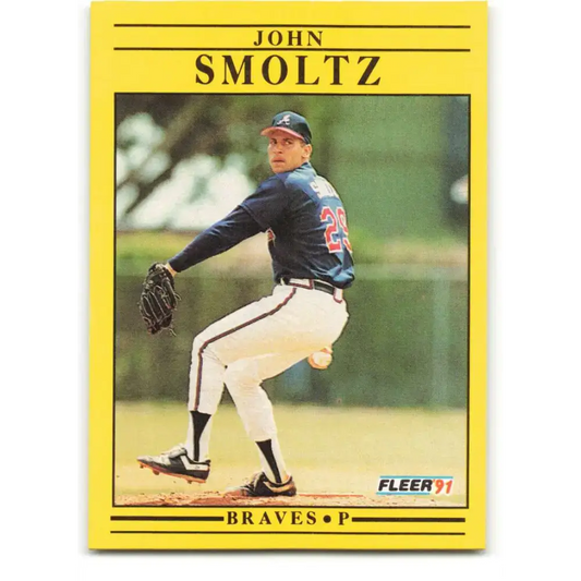 1991 Fleer #704 John Smoltz NM-MT Atlanta Braves Baseball Card