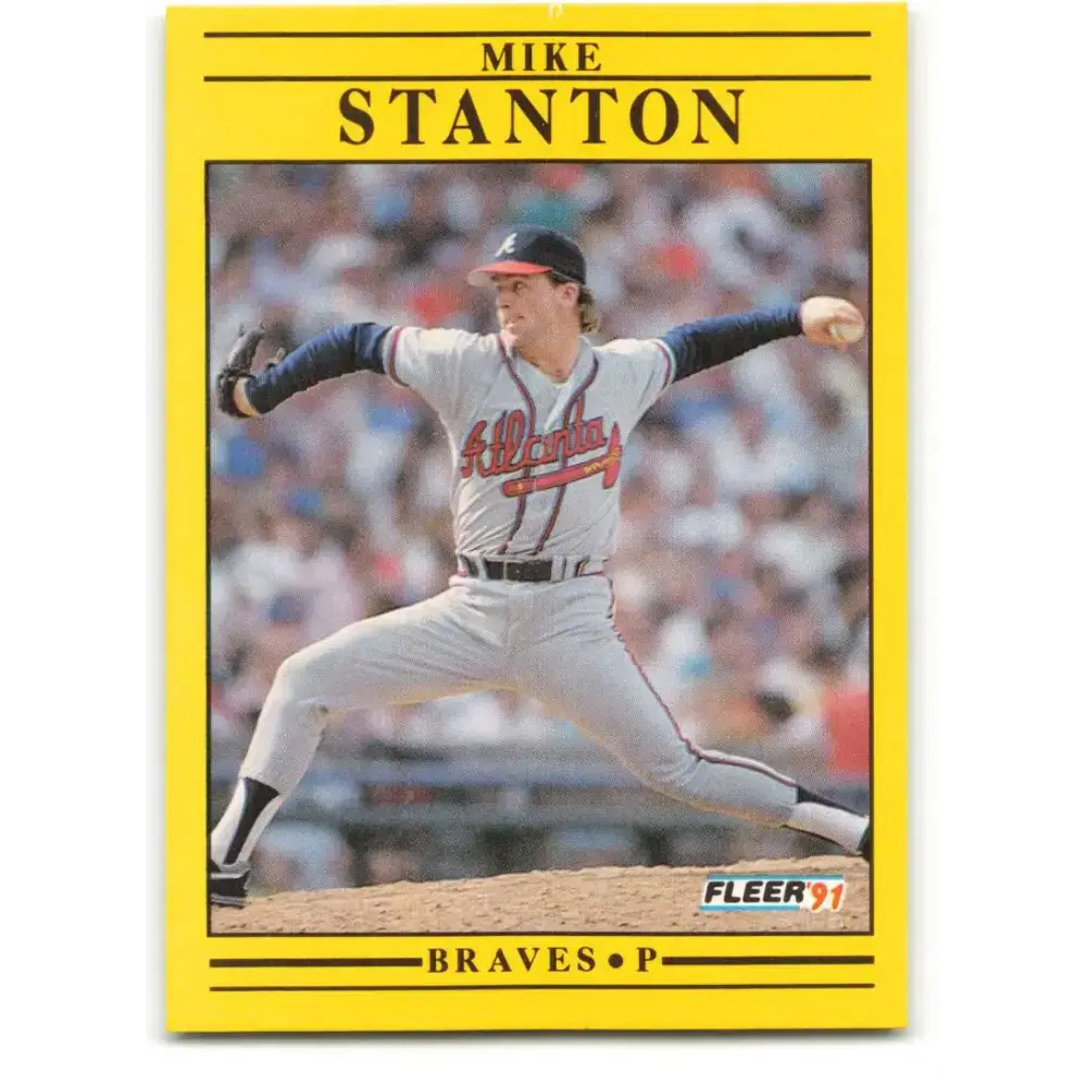 1991 Fleer #705 Mike Stanton NM-MT Atlanta Braves Baseball Card - Baseball Card Single