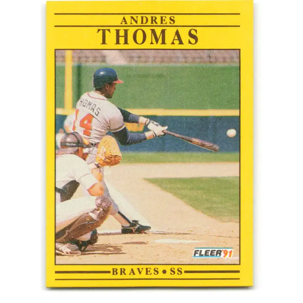 1991 Fleer #706 Andres Thomas NM-MT Atlanta Braves Baseball Card - Baseball Card Single