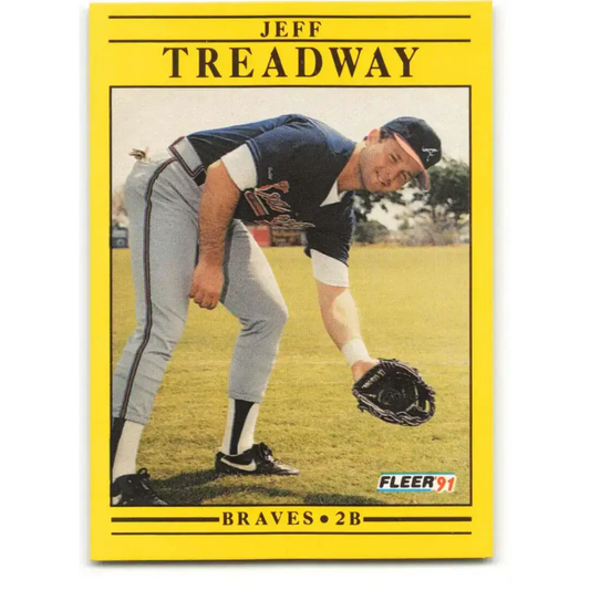 1991 Fleer #707 Jeff Treadway NM-MT Atlanta Braves Baseball Card