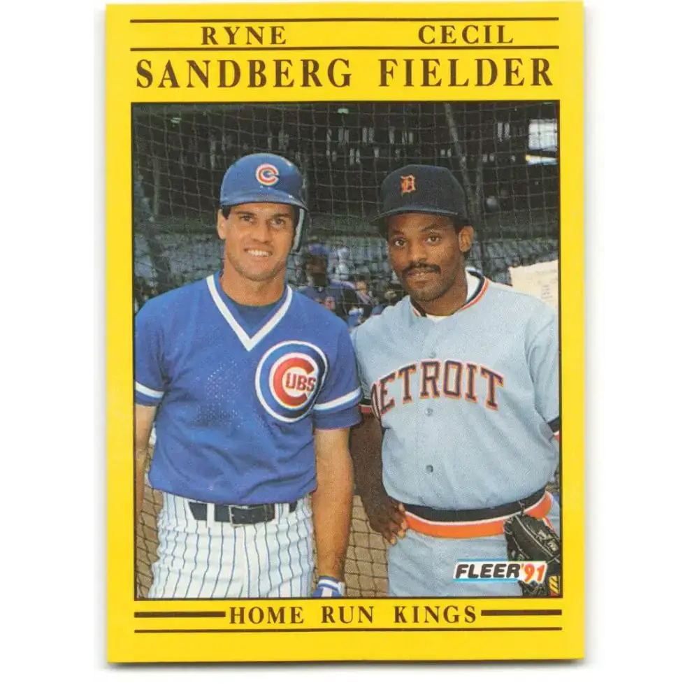 1991 Fleer #709 Ryne Sandberg/Cecil Fielder NM-MT Chicago Cubs/Detroit Tigers Baseball Card - Baseball Card Single